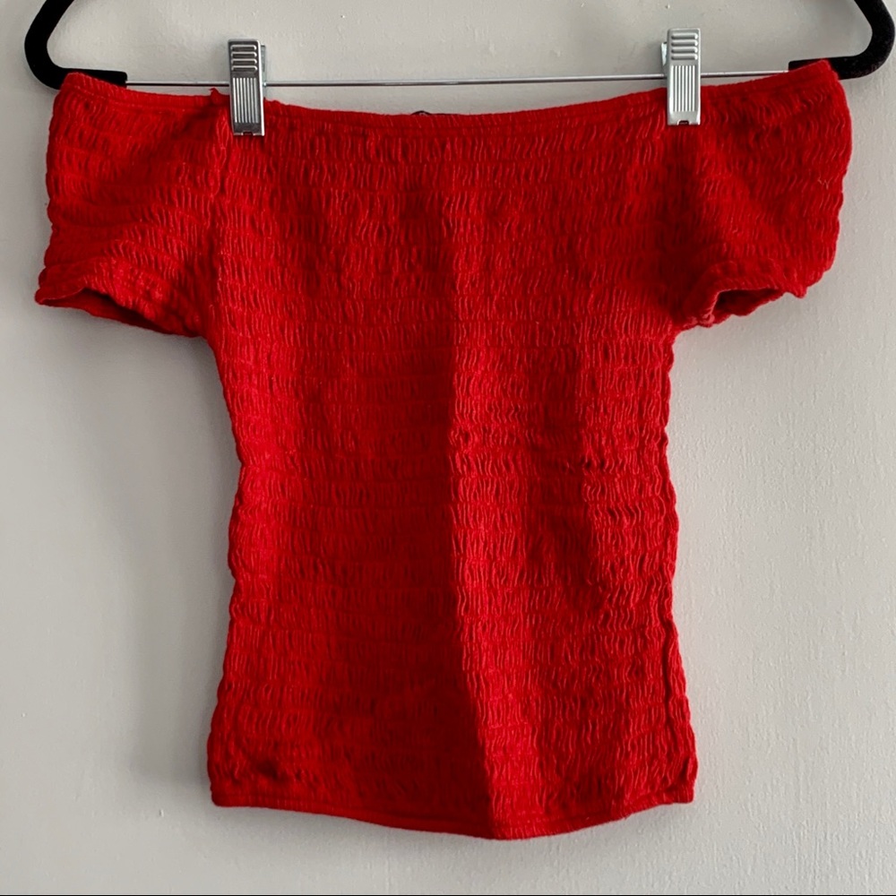 Red Off The Shoulder Brand Melville Top